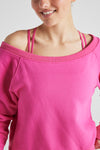 ELECTRIC FLEECE OFF SHOULDER SWEATSHIRT ELECTRIC YOGA