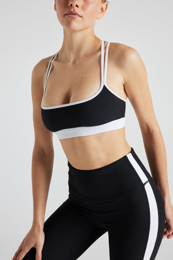 ELECTRIC RIB COLOR BLOCK BRA ELECTRIC YOGA