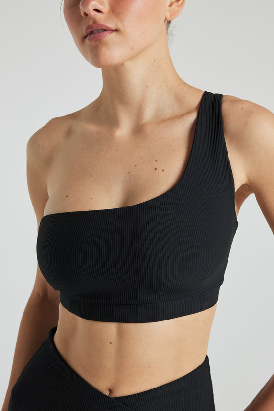 ELECTRIC RIB ONE SHOULDER BRA ELECTRIC YOGA