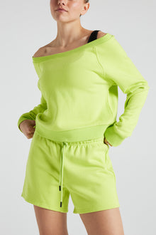  ELECTRIC FLEECE OFF SHOULDER SWEATSHIRT ELECTRIC YOGA